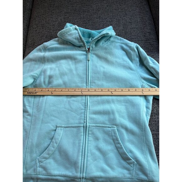 L.L. Bean Womens Turquoise Full-Zip Fleece-Lined Hoodie Jacket M - Picture 3 of 9